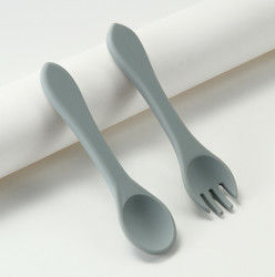 Forchette e cucchiai del silicone del ODM dell'OEM sostenibili per l'alimentazione del bambino