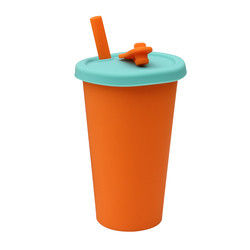 Tazza portatile dei bambini del silicone della prova calda per il succo 300ml 350ml del latte del tè