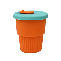 Tazza portatile dei bambini del silicone della prova calda per il succo 300ml 350ml del latte del tè