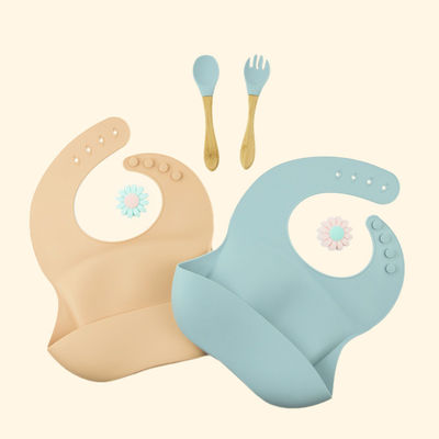 4 bene durevole molle impermeabile del silicone dei bottoni BPA della busbana francese libera del bambino regolabile