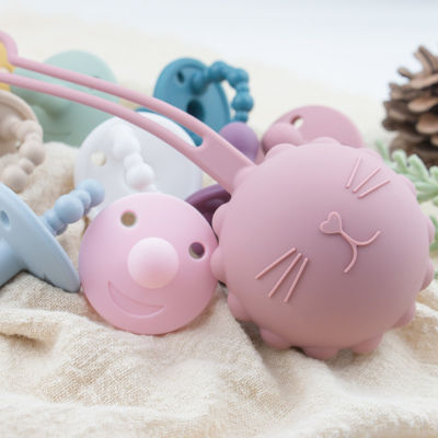 Supporto del sacchetto di Cat Kitty Shape Silicone Pacifier Case per le tettarelle di dentizione del bambino del bambino