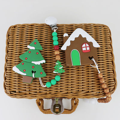 Albero di Natale del silicone di DIY Teether, perle di gomma molli sicure per dentizione