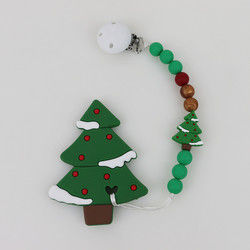 Albero di Natale del silicone di DIY Teether, perle di gomma molli sicure per dentizione