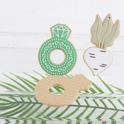 Fumetto Diamond Silicone Baby Teether, anelli di dentizione non tossici del silicone