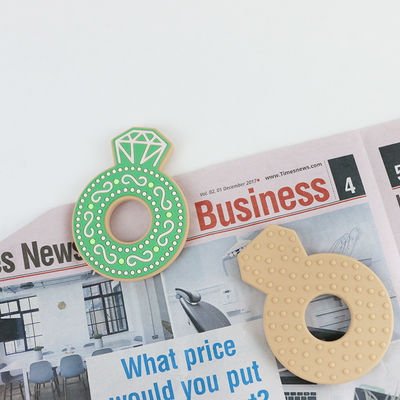 Fumetto Diamond Silicone Baby Teether, anelli di dentizione non tossici del silicone