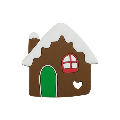 Silicone molle Teether dell'uomo di pan di zenzero di Natale variopinto per dentizione del bambino