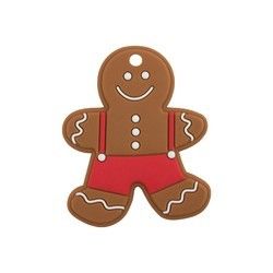 Silicone molle Teether dell'uomo di pan di zenzero di Natale variopinto per dentizione del bambino