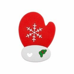 Silicone molle Teether dell'uomo di pan di zenzero di Natale variopinto per dentizione del bambino