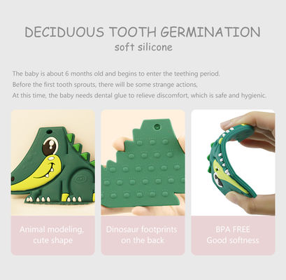 Bambino Toy Teether Cartoon Pattern For del silicone del commestibile che lenisce dentizione