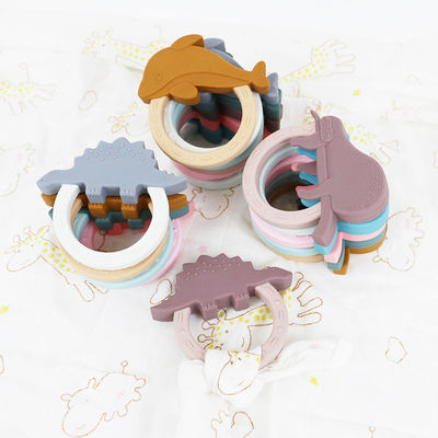 Bambino variopinto Teether del silicone con forma animale del pinguino del fumetto