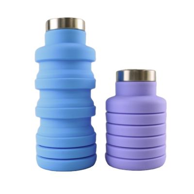Logo Silicone Water Bottle Foldable su ordinazione per il trasporto all'aperto