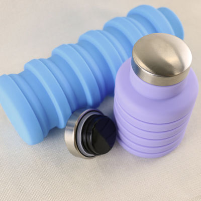 Logo Silicone Water Bottle Foldable su ordinazione per il trasporto all'aperto