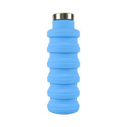 Logo Silicone Water Bottle Foldable su ordinazione per il trasporto all'aperto