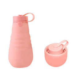 Bottiglia bevente BPA del silicone pieghevole a perfetta tenuta libera per il campeggio di viaggio