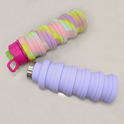 Bottiglia di acqua pieghevole libera del silicone di BPA per capacità di sport all'aperto 500ml