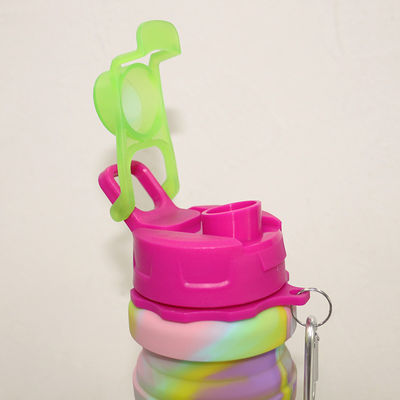 Bottiglia di acqua pieghevole libera del silicone di BPA per capacità di sport all'aperto 500ml