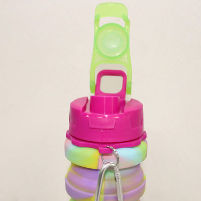 Bottiglia di acqua pieghevole libera del silicone di BPA per capacità di sport all'aperto 500ml