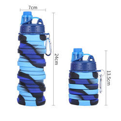 Bottiglia di acqua pieghevole libera del silicone di BPA per capacità di sport all'aperto 500ml