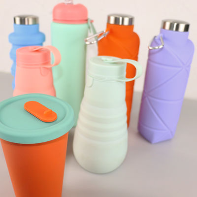 Bottiglia all'aperto della bevanda del silicone, bottiglia di acqua pieghevole per accamparsi