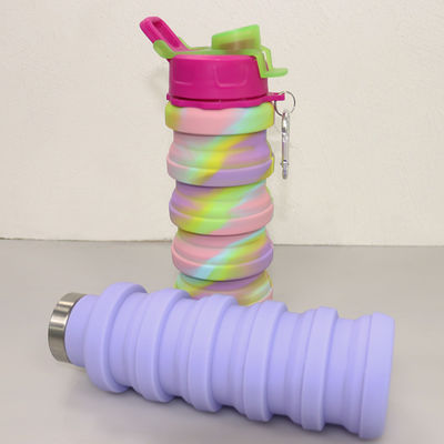 bottiglia di acqua amichevole del silicone di 500ml Eco per bere di viaggio di sport