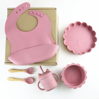 Silicone di sicurezza libera di BPA che pranza insieme, la ciotola del silicone e l'OEM dell'insieme del cucchiaio