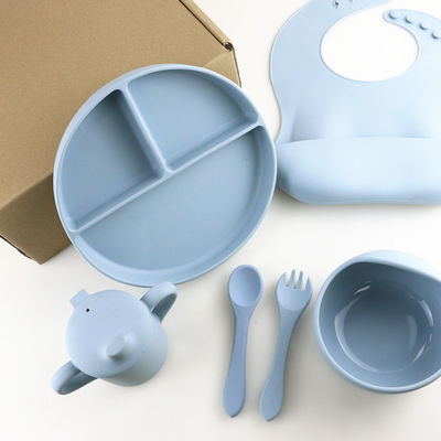 Silicone di sicurezza libera di BPA che pranza insieme, la ciotola del silicone e l'OEM dell'insieme del cucchiaio