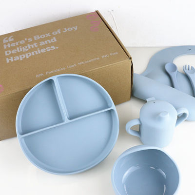 Silicone di sicurezza libera di BPA che pranza insieme, la ciotola del silicone e l'OEM dell'insieme del cucchiaio