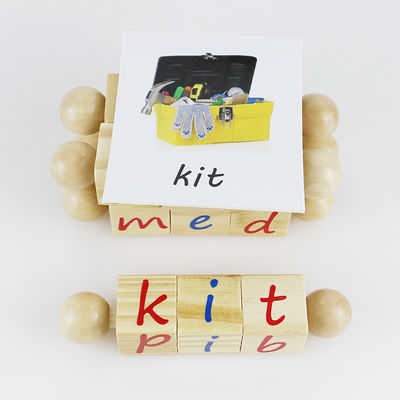 Blocchetti di legno dei giocattoli dei bambini di alfabeto per insegnamento di asilo di Montessori