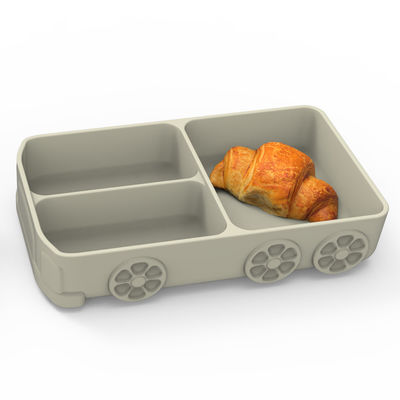 L'automobile sveglia della piastrina di aspirazione del silicone del fumetto modella per il bambino che mangia l'alimento