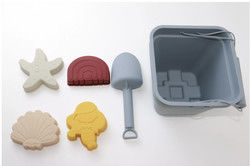 Giocattolo di galleggiamento della sabbia di 6 del pezzo del silicone della spiaggia di Toy Set Bucket Colorful For dell'acqua di spettacolo del silicone stelle marine delle muffe