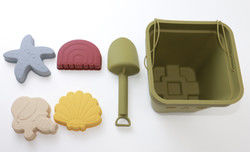 Giocattolo di galleggiamento della sabbia di 6 del pezzo del silicone della spiaggia di Toy Set Bucket Colorful For dell'acqua di spettacolo del silicone stelle marine delle muffe
