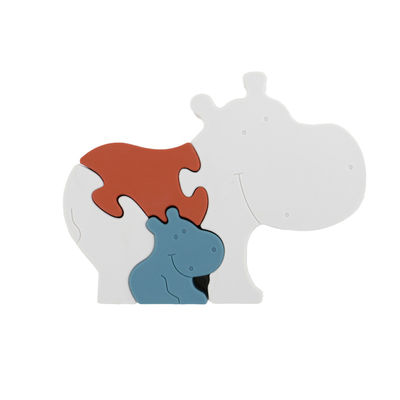 Forma amichevole libera infantile dell'ippopotamo dei puzzle BPA Eco del silicone del commestibile