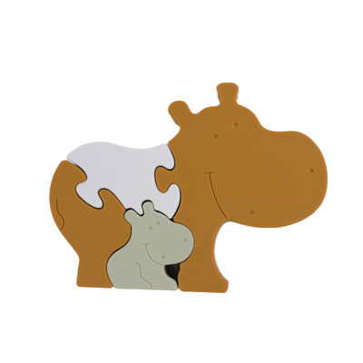 Forma amichevole libera infantile dell'ippopotamo dei puzzle BPA Eco del silicone del commestibile