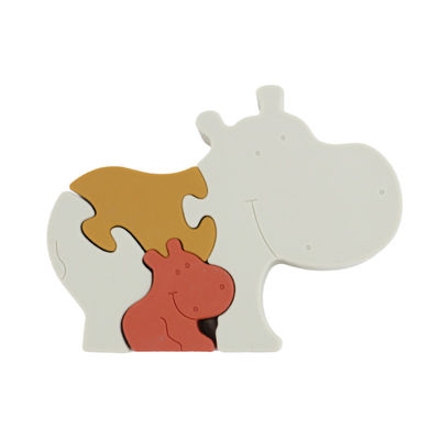 Forma amichevole libera infantile dell'ippopotamo dei puzzle BPA Eco del silicone del commestibile