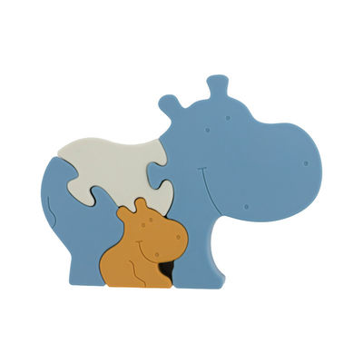 Forma amichevole libera infantile dell'ippopotamo dei puzzle BPA Eco del silicone del commestibile