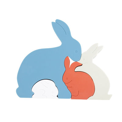 Puzzle Eco di Bunny Rabbit Silicone Toddler Jigsaw amichevole per il bambino