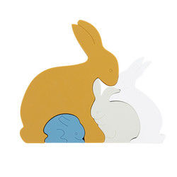 Puzzle Eco di Bunny Rabbit Silicone Toddler Jigsaw amichevole per il bambino