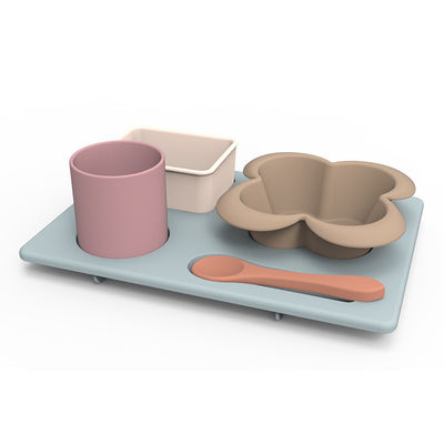 La ciotola del silicone di forma del fiore ha messo infrangibile per l'alimentazione dei bambini del bambino