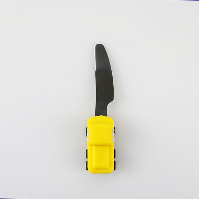 Cucchiaio del bambino di acciaio inossidabile del bambino con la maniglia del silicone di forma dell'automobile