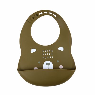 Resistente di acqua morbido libero della busbana francese del bambino del silicone di BPA con la stampa del modello animale