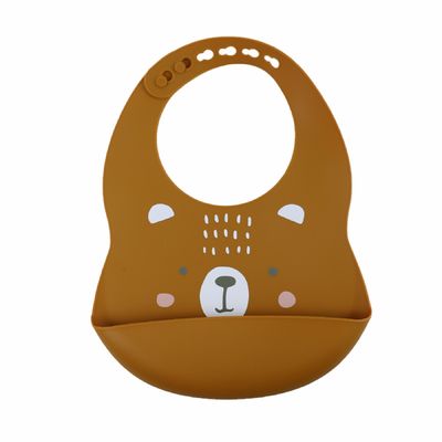 Resistente di acqua morbido libero della busbana francese del bambino del silicone di BPA con la stampa del modello animale