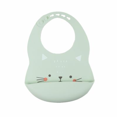 Resistente di acqua morbido libero della busbana francese del bambino del silicone di BPA con la stampa del modello animale