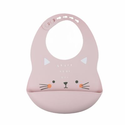 Resistente di acqua morbido libero della busbana francese del bambino del silicone di BPA con la stampa del modello animale