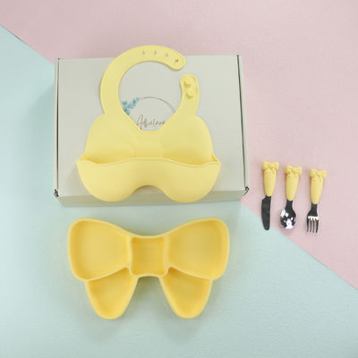 Bavaglino per neonati in silicone senza Bpa con nodo ad arco, impermeabile per uso alimentare