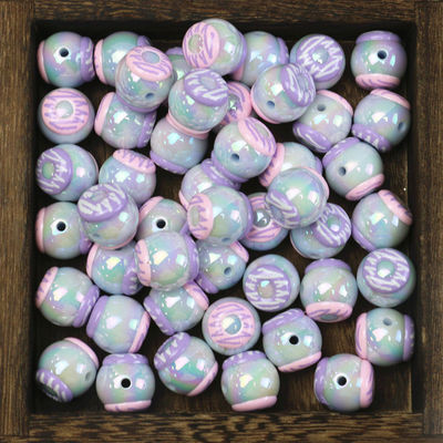 Chunky Gumball Pink Color Bulk Bubblegum Beads Branelli sciolti acrilici per gioielli