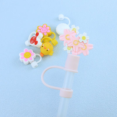 Non tossico Materiale diverso Dimensioni Paglia / Sippy Topper charms copertura in paglia di silicone