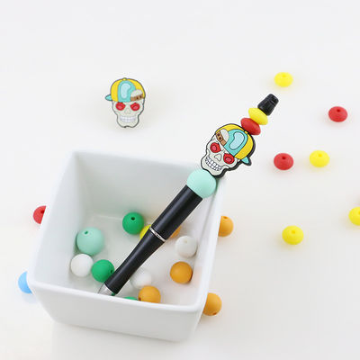 Perla focale di Halloween del cranio del silicone su ordinazione delle zucche per i keychains delle penne di DIY