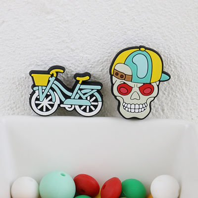 Perla focale di Halloween del cranio del silicone su ordinazione delle zucche per i keychains delle penne di DIY