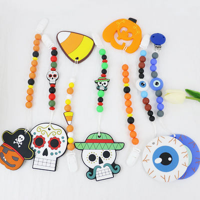 Perle focali di vendita calde del silicone di Halloween per i keychains mettere i denti del bambino DIY