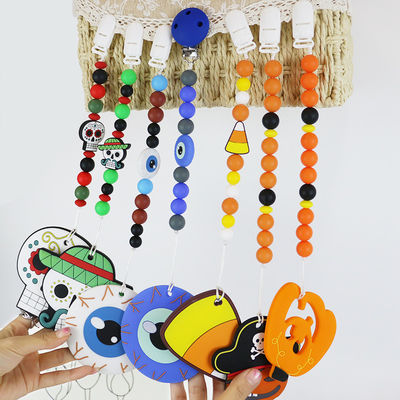 Perle focali di vendita calde del silicone di Halloween per i keychains mettere i denti del bambino DIY